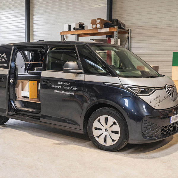 sleeping in a Volkswagen ID Buzz Utility van / Cargo van sleeping in a Volkswagen ID Buzz Utility van / Cargo van